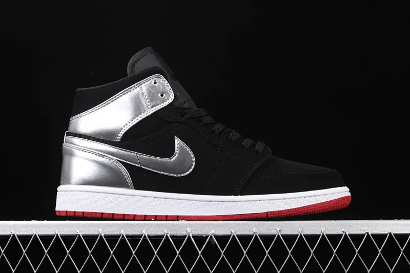 All categories Air Jordan Jordan series basketball shoes Air Jordan 1 Mid Air Jordan 1 Mid "Johnny Kilroy AJ1 Joe 1 China Black Silver 554724-057